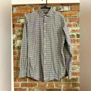 Polo Ralph Lauren Casual Purple & Black Cotton Button Down Size L